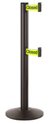 Beltrac 3000 ADA Portable Dual-Belt Stanchion | 10 FT Belts - SB - Statuary Bronze - S9 - Temporarily Closed (Double-Sided)