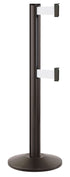 Beltrac 3000 ADA Portable Dual-Belt Stanchion | 10 FT Belts - SB - Statuary Bronze - WT - White