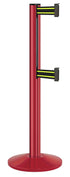 Beltrac 3000 ADA Portable Dual-Belt Stanchion | 10 FT Belts - TR - Torch Red - BN - Black/Yellow