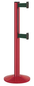 Beltrac 3000 ADA Portable Dual-Belt Stanchion | 10 FT Belts - TR - Torch Red - FG - Forest Green
