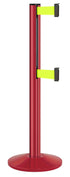 Beltrac 3000 ADA Portable Dual-Belt Stanchion | 10 FT Belts - TR - Torch Red - FY - Florescent Yellow