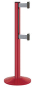 Beltrac 3000 ADA Portable Dual-Belt Stanchion | 10 FT Belts - TR - Torch Red - GY - Gray