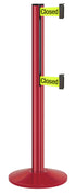 Beltrac 3000 ADA Portable Dual-Belt Stanchion | 10 FT Belts - TR - Torch Red - S7 - Temporarily Closed