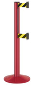Beltrac 3000 ADA Portable Dual-Belt Stanchion | 10 FT Belts - TR - Torch Red - SF - Safety Stripe