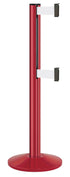 Beltrac 3000 ADA Portable Dual-Belt Stanchion | 10 FT Belts - TR - Torch Red - WT - White