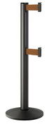 Beltrac 3000 ADA Portable Dual-Belt Stanchion | 10 FT Belts - WB - Wrinkle Black - BZ - Bronze