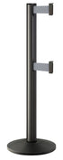 Beltrac 3000 ADA Portable Dual-Belt Stanchion | 10 FT Belts - WB - Wrinkle Black - GY - Gray
