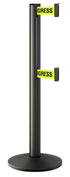 Beltrac 3000 ADA Portable Dual-Belt Stanchion | 10 FT Belts - WB - Wrinkle Black - S2 - Maintenance in Progress