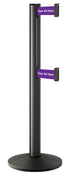 Beltrac 3000 ADA Portable Dual-Belt Stanchion | 10 FT Belts - WB - Wrinkle Black - SU - Custom Printing