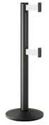 Beltrac 3000 ADA Portable Dual-Belt Stanchion | 10 FT Belts - WB - Wrinkle Black - WT - White
