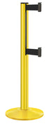 Beltrac 3000 ADA Portable Dual-Belt Stanchion | 10 FT Belts - YL - Yellow - BK - Black
