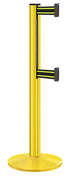 Beltrac 3000 ADA Portable Dual-Belt Stanchion | 10 FT Belts - YL - Yellow - BN - Black/Yellow
