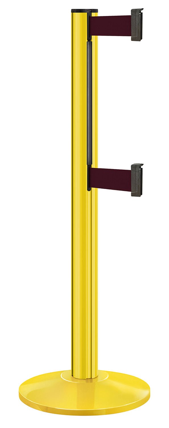 Beltrac 3000 ADA Portable Dual-Belt Stanchion | 10 FT Belts - YL - Yellow - BY - Burgundy