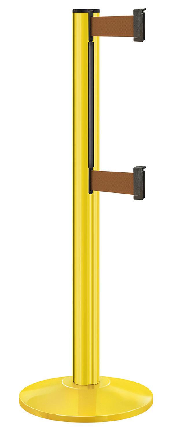 Beltrac 3000 ADA Portable Dual-Belt Stanchion | 10 FT Belts - YL - Yellow - BZ - Bronze