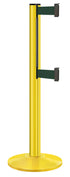 Beltrac 3000 ADA Portable Dual-Belt Stanchion | 10 FT Belts - YL - Yellow - FG - Forest Green