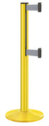 Beltrac 3000 ADA Portable Dual-Belt Stanchion | 10 FT Belts - YL - Yellow - GY - Gray