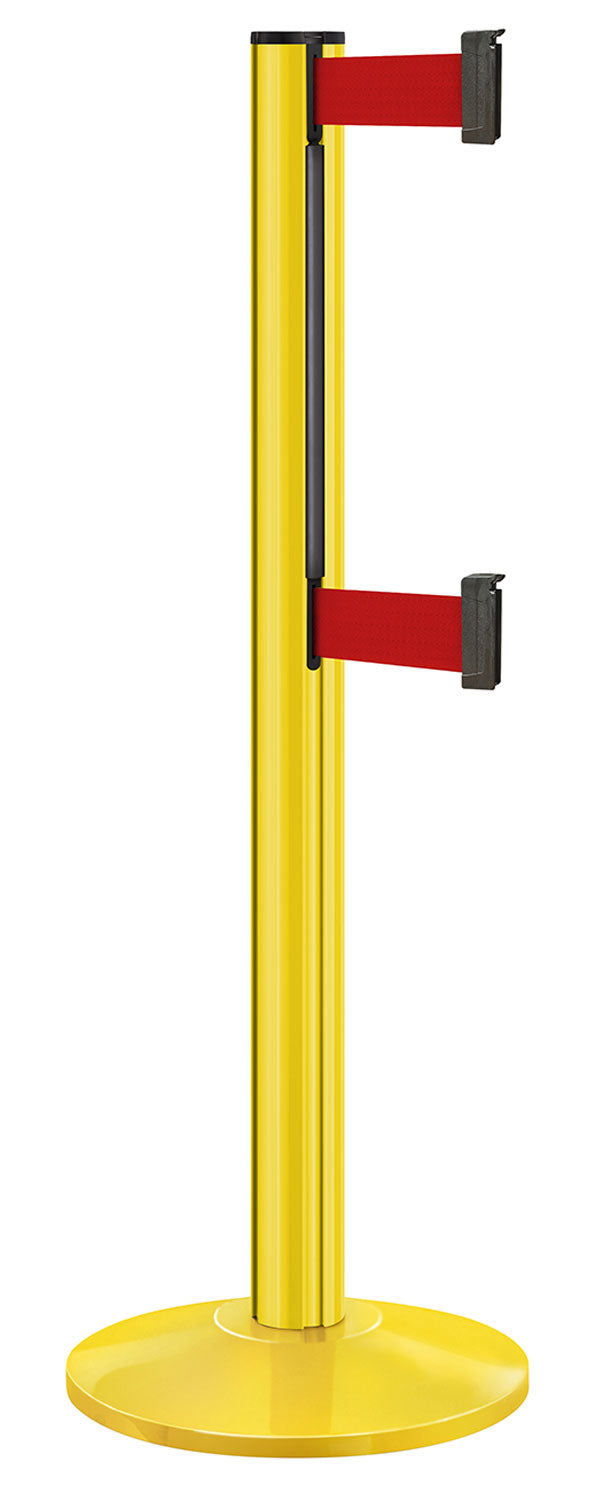 Beltrac 3000 ADA Portable Dual-Belt Stanchion | 10 FT Belts - YL - Yellow - RD - Red