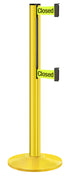Beltrac 3000 ADA Portable Dual-Belt Stanchion | 10 FT Belts - YL - Yellow - S9 - Temporarily Closed (Double-Sided)