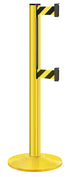 Beltrac 3000 ADA Portable Dual-Belt Stanchion | 10 FT Belts - YL - Yellow - SF - Safety Stripe