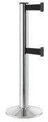 Beltrac 3000 ADA Portable Dual-Belt Stanchion | 15 FT Belts - CL - Chrome - BK - Black