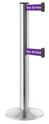 Beltrac 3000 ADA Portable Dual-Belt Stanchion | 15 FT Belts - CL - Chrome - SU - Custom Printing