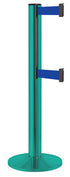 Beltrac 3000 ADA Portable Dual-Belt Stanchion | 15 FT Belts - CS - Custom - BL - Blue
