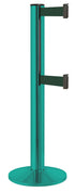 Beltrac 3000 ADA Portable Dual-Belt Stanchion | 15 FT Belts - CS - Custom - FG - Forest Green