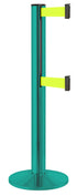 Beltrac 3000 ADA Portable Dual-Belt Stanchion | 15 FT Belts - CS - Custom - FY - Florescent Yellow