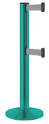 Beltrac 3000 ADA Portable Dual-Belt Stanchion | 15 FT Belts - CS - Custom - GY - Gray