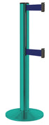 Beltrac 3000 ADA Portable Dual-Belt Stanchion | 15 FT Belts - CS - Custom - MB - Marine Blue