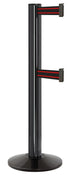 Beltrac 3000 ADA Portable Dual-Belt Stanchion | 15 FT Belts - GB - Gloss Black - BR - Black/Red
