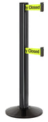 Beltrac 3000 ADA Portable Dual-Belt Stanchion | 15 FT Belts - GB - Gloss Black - S7 - Temporarily Closed