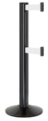 Beltrac 3000 ADA Portable Dual-Belt Stanchion | 15 FT Belts - GB - Gloss Black - WT - White