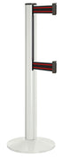 Beltrac 3000 ADA Portable Dual-Belt Stanchion | 15 FT Belts - LW - Lavi White - BR - Black/Red