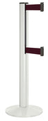 Beltrac 3000 ADA Portable Dual-Belt Stanchion | 15 FT Belts - LW - Lavi White - BY - Burgundy