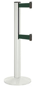 Beltrac 3000 ADA Portable Dual-Belt Stanchion | 15 FT Belts - LW - Lavi White - FG - Forest Green