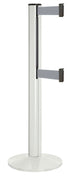 Beltrac 3000 ADA Portable Dual-Belt Stanchion | 15 FT Belts - LW - Lavi White - GY - Gray