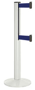 Beltrac 3000 ADA Portable Dual-Belt Stanchion | 15 FT Belts - LW - Lavi White - MB - Marine Blue