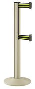 Beltrac 3000 ADA Portable Dual-Belt Stanchion | 15 FT Belts - PS - Pacific Sand - BN - Black/Yellow