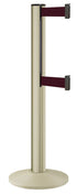 Beltrac 3000 ADA Portable Dual-Belt Stanchion | 15 FT Belts - PS - Pacific Sand - BY - Burgundy