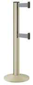 Beltrac 3000 ADA Portable Dual-Belt Stanchion | 15 FT Belts - PS - Pacific Sand - GY - Gray