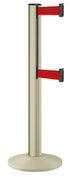Beltrac 3000 ADA Portable Dual-Belt Stanchion | 15 FT Belts - PS - Pacific Sand - RD - Red