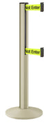 Beltrac 3000 ADA Portable Dual-Belt Stanchion | 15 FT Belts - PS - Pacific Sand - S6 - Caution / Do Not Enter