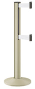 Beltrac 3000 ADA Portable Dual-Belt Stanchion | 15 FT Belts - PS - Pacific Sand - WT - White