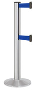 Beltrac 3000 ADA Portable Dual-Belt Stanchion | 15 FT Belts - SA - Satin - BL - Blue