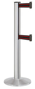 Beltrac 3000 ADA Portable Dual-Belt Stanchion | 15 FT Belts - SA - Satin - BR - Black/Red