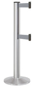 Beltrac 3000 ADA Portable Dual-Belt Stanchion | 15 FT Belts - SA - Satin - GY - Gray