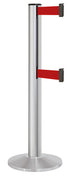 Beltrac 3000 ADA Portable Dual-Belt Stanchion | 15 FT Belts - SA - Satin - RD - Red