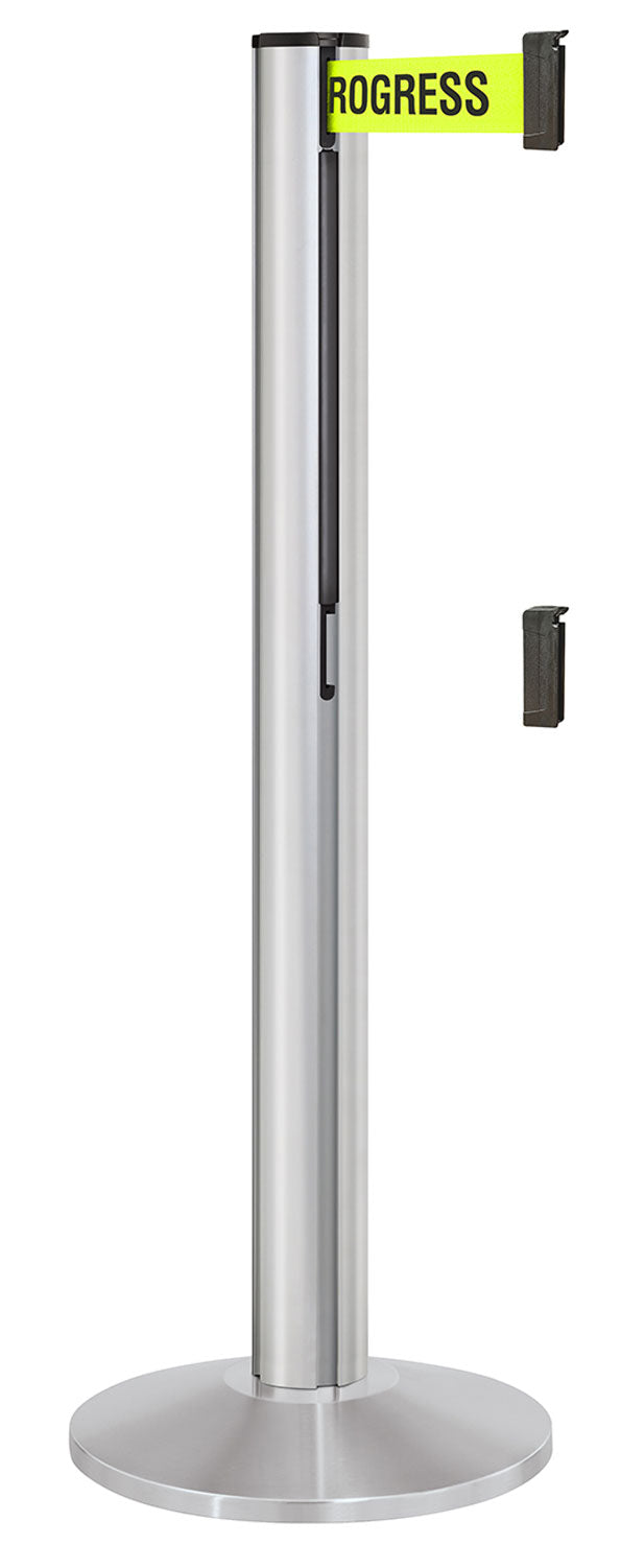 Beltrac 3000 ADA Portable Dual-Belt Stanchion | 15 FT Belts - SA - Satin - S2 - Maintenance in Progress