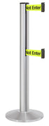 Beltrac 3000 ADA Portable Dual-Belt Stanchion | 15 FT Belts - SA - Satin - S6 - Caution / Do Not Enter